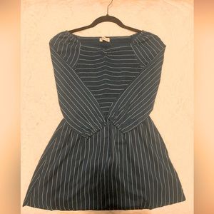 Abercrombie Kids Blue Striped Dress w pockets; pair with booties & cardigan.